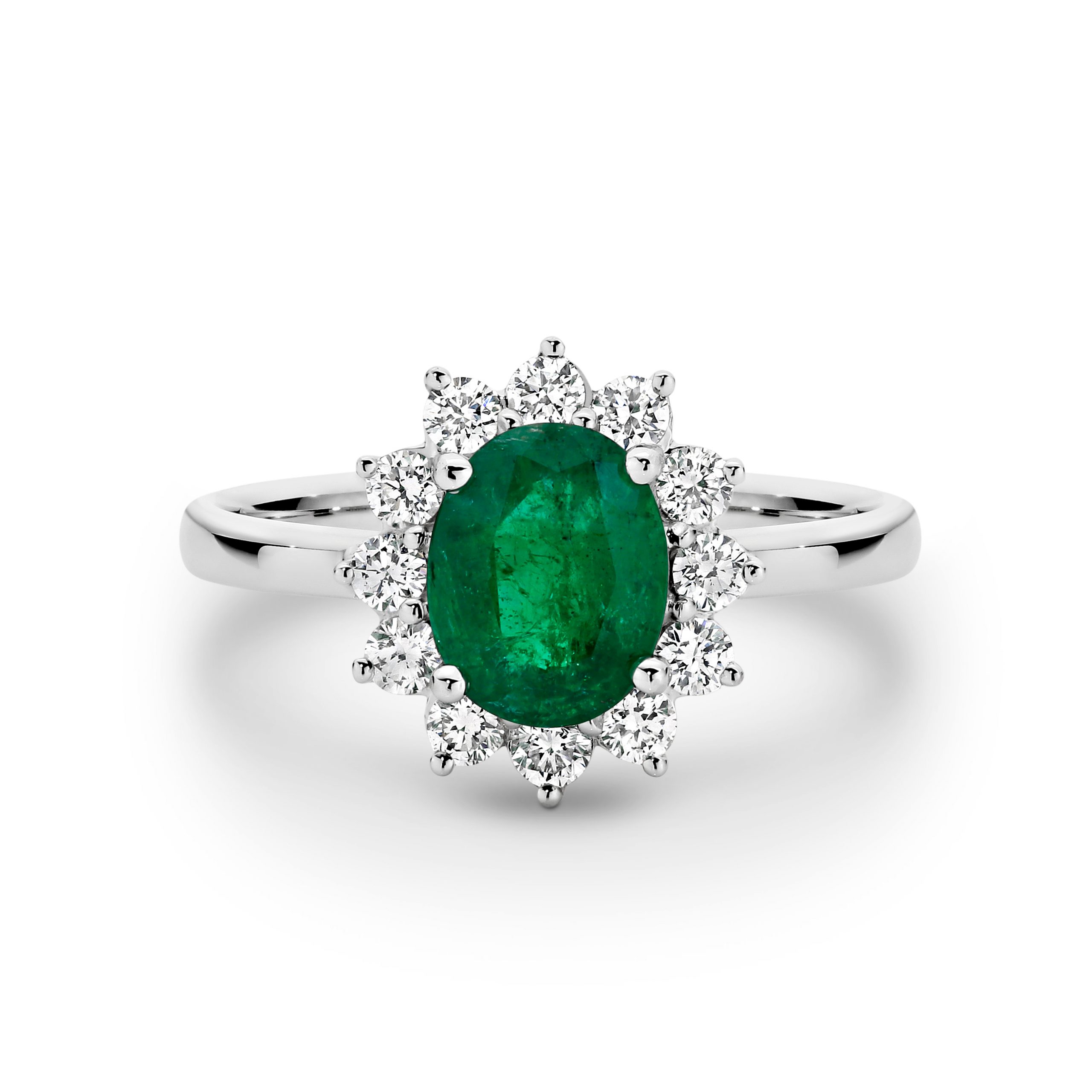 Oval Emerald Halo Diamond Ring EJ061 - Avedis Jewellery